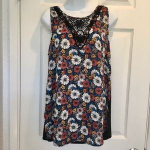 LC Laurel Conrado Tank Top, Multicolor Floral M